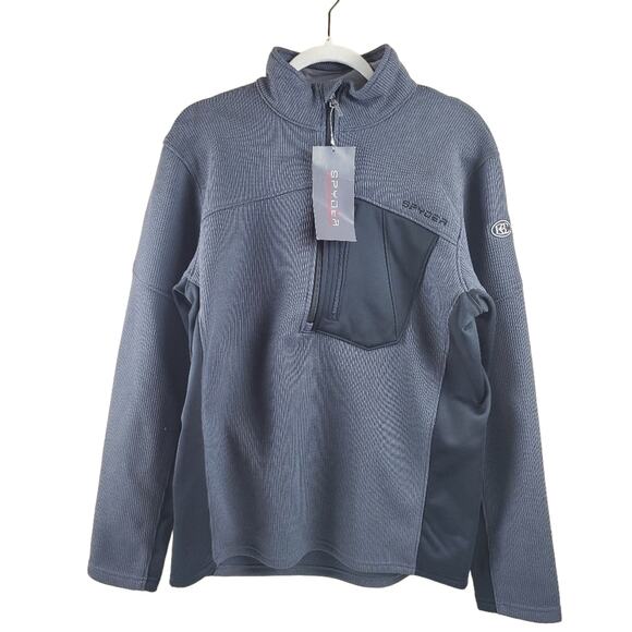 Spyder Bandit 1/2 Zip Fleece Jacket, EBONY Size Medium - Picture 2 of 10